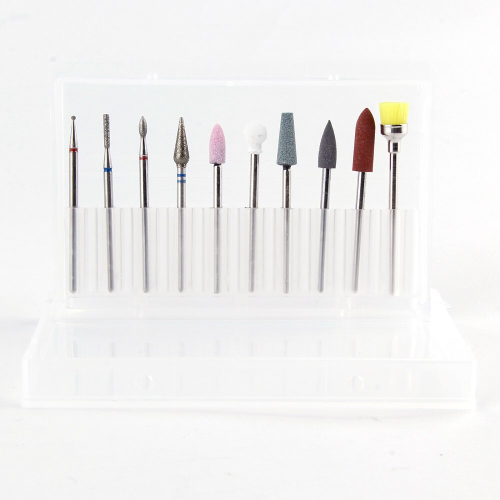 Fraise rotative électrique, jeu de 10 pièces pour lime à ongles, fraises pour polissage, céramique, outil de nettoyage: 1