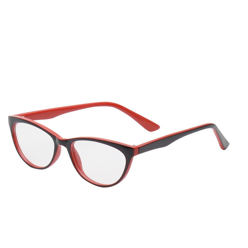 Unisex Optische Glazen Frame Vaste Scharnier Gebogen Spiegel Been Mode Beknopte Praktische Computer Brillen Frame: Black red
