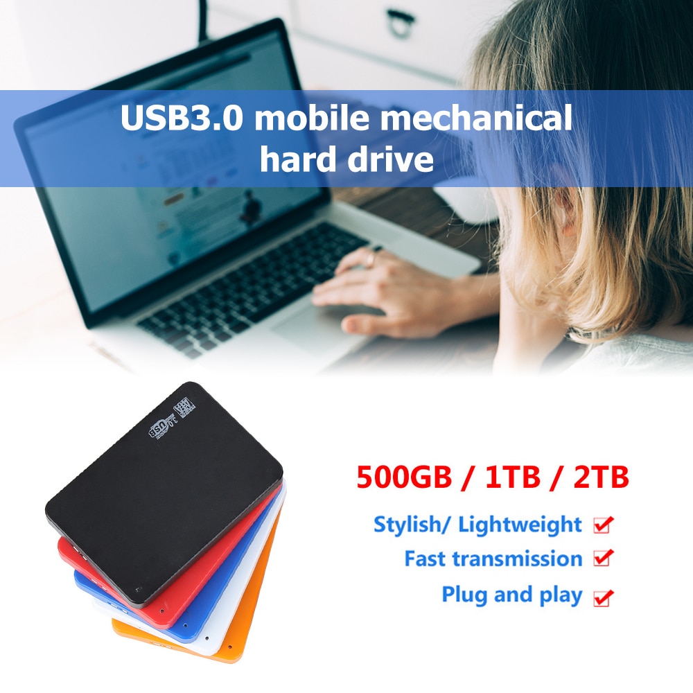 External Hard Drive 2.5 Portable Hard Drive HD Externo 1 TB 2 TB USB3.0 storage, suitable for Desktop for Mac For PC