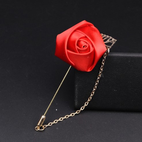 Mannen Pak Rose Bloem Broches Pins Canvas Stof Lint Stropdas 19 Kleuren Broche voor Vrouwen En Mannen Kleding accessoires: 9