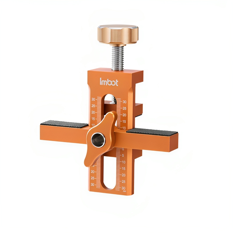 imbot woodworking Adjustable Aluminum Alloy Cabinet Door Lift & Drill Aid Position & Hole Drilling Tool for Cabinet Installation