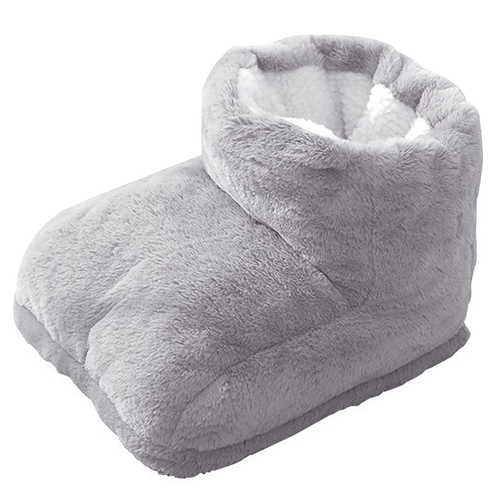 Botas Furry Elétrico Aquecido Termostato Casa Escritório Frio Terapia Pés de Carregamento USB Sapatos Pé Quente Fácil de Operar Inverno Quente: Grey