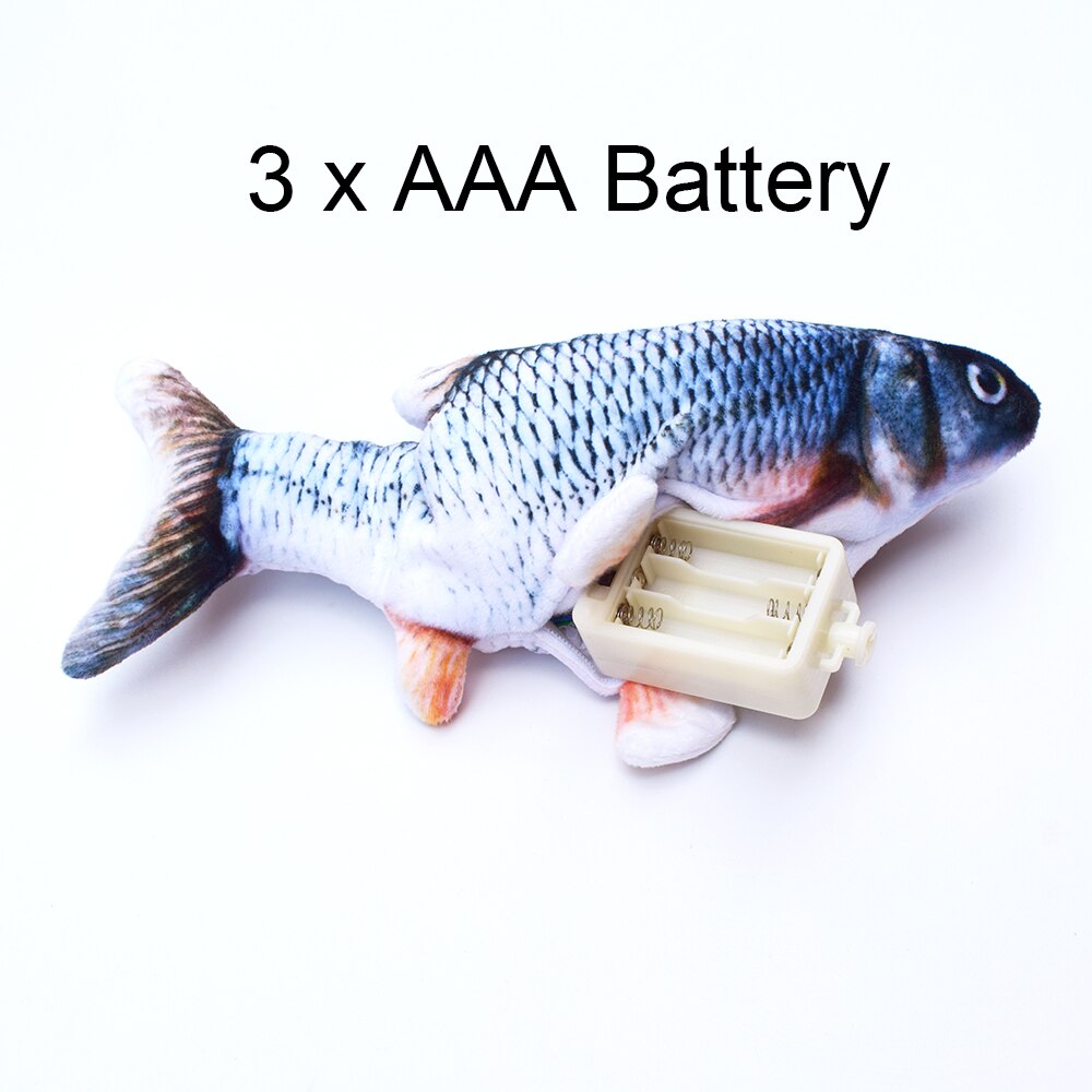 Interactive Electronic Pet Cat Toy 3D Simulation Fish Shape Catnip Toys Cat Playing Supplies