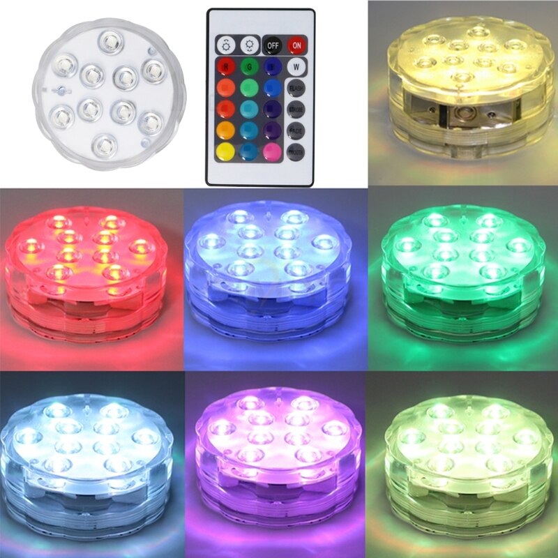 Luces LED sumergibles de buceo a prueba de agua que cambian de Color con Control remoto R9JC