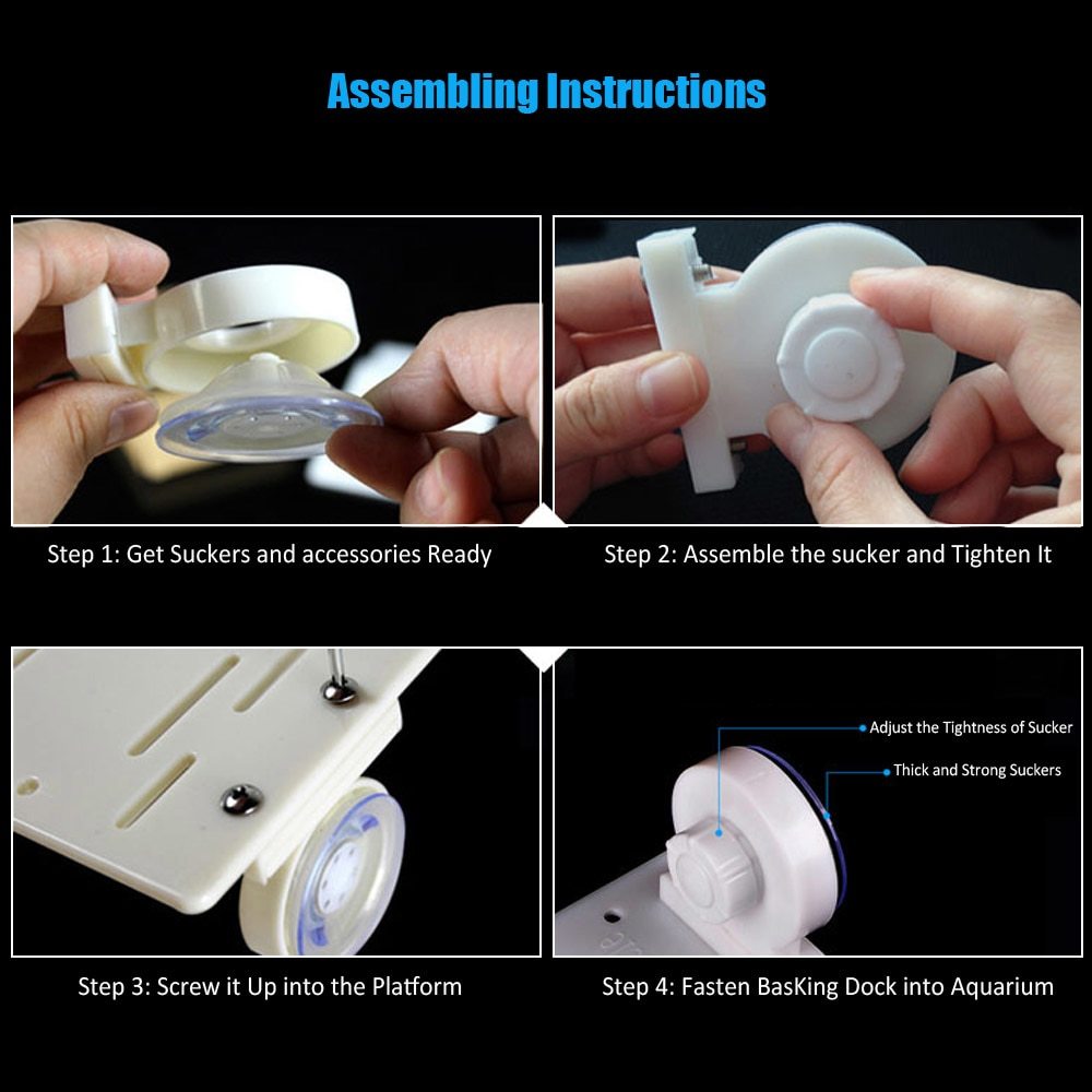 Dadypet Aquarium Tank Turtle Basking Platform Dock Floating Amphibian Turtle Pier Topper Basking Island Terrace