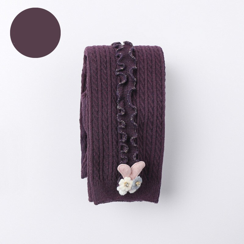 Leggings Herbst Winter Baby Strumpfhosen Heißer Baby Kleinkind Kind Mädchen Rippen Strümpfe Baumwolle Warme Strumpfhosen Solide Candy Farbe Engen 0-5Y: Purple Tights / 0 to 1 year