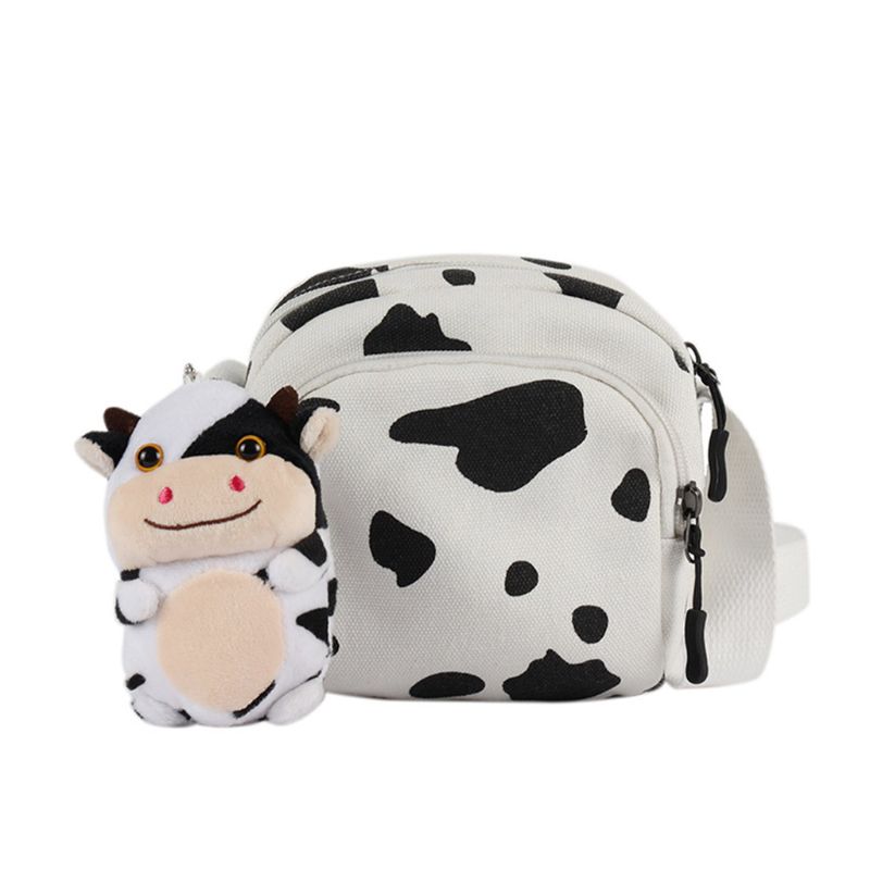 Bolso de hombro tipo bandolera con estampado de vaca de dibujos animados para mujer y niña, bolso de mano Satchel Phone Purse Q1QA: 2