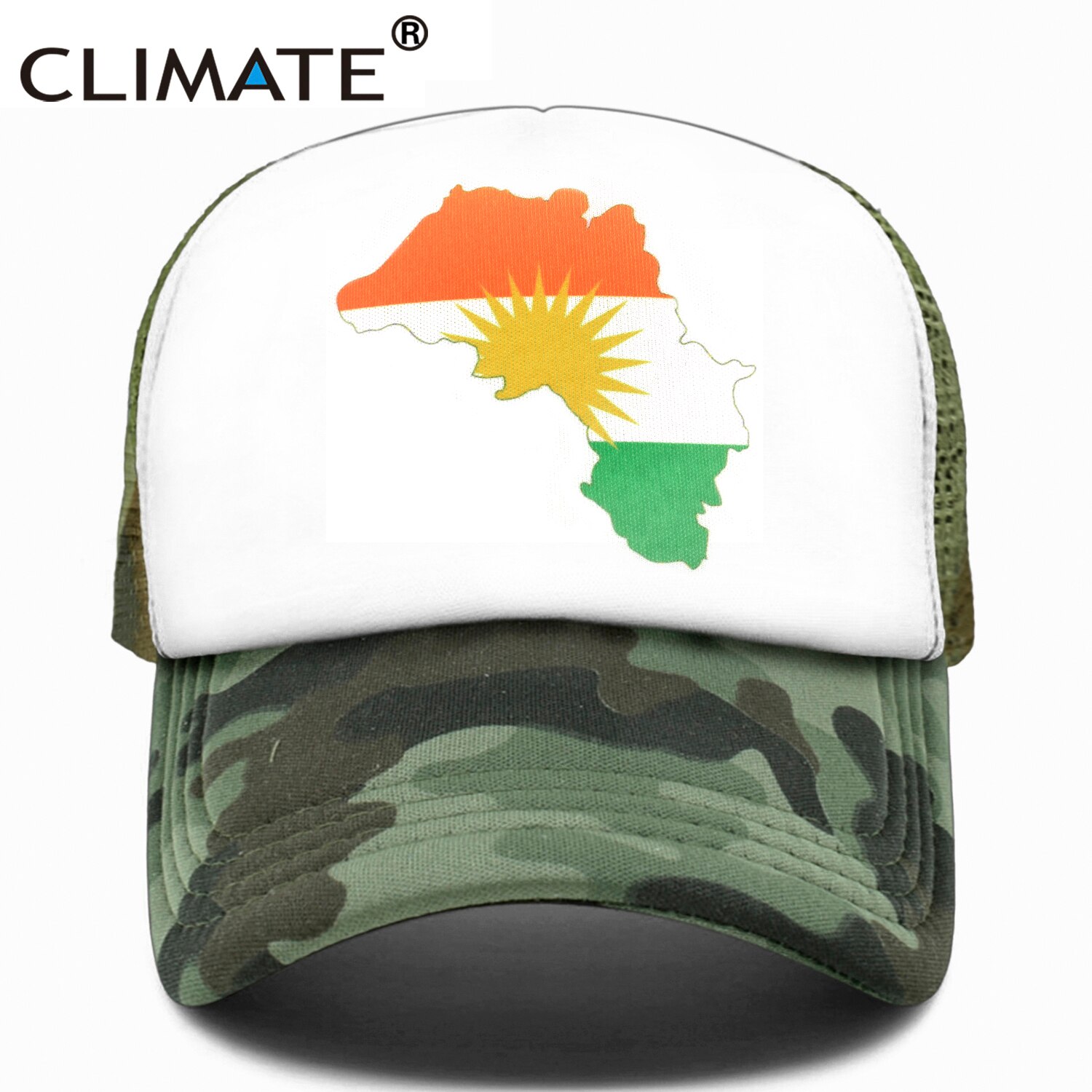 Clima Kurd Kurdistan Cap Kurds kurdistan Flag Map Trucker Cap verde all&#39;aperto Sport cappello Cap Cool Summer Mesh Cap uomo donna bambino: Camouflage / Adult 55to58cm Head