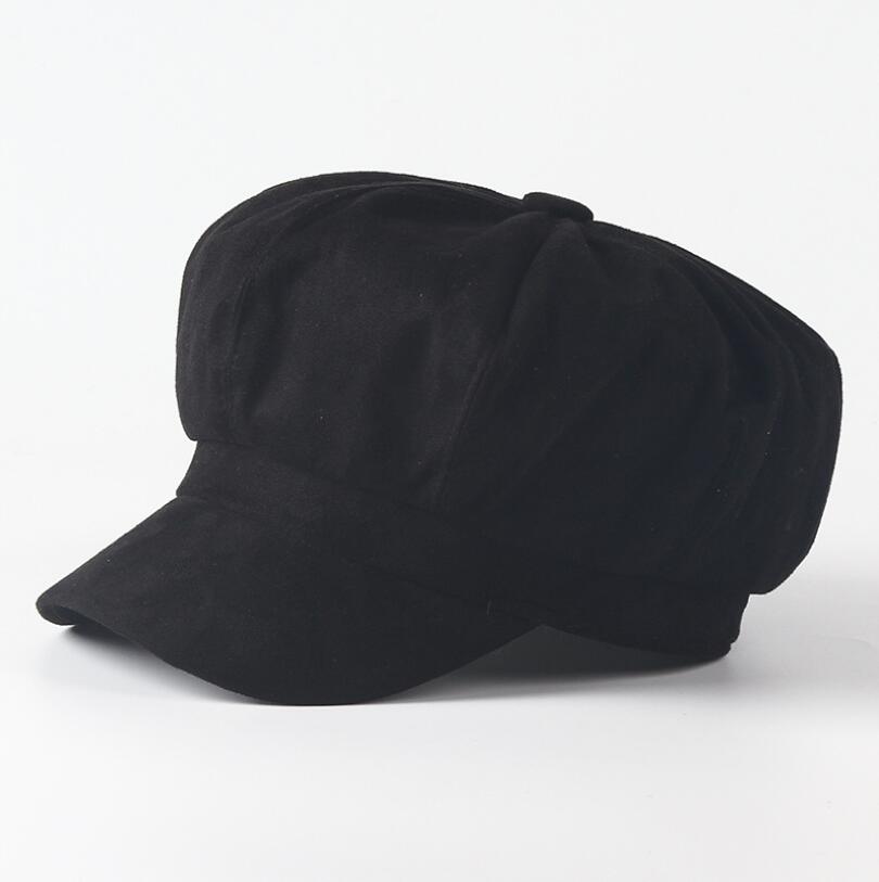 Suede Newsboy Cap Beret Female Male Flat Cap Autumn Winter Hats For Women Men Octagonal Cap Painter Hat Vintage England Artist