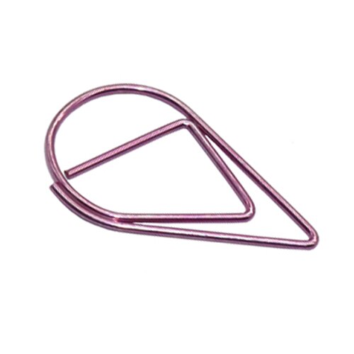 Clips de papel con forma de gota, Material metálico en 6 colores, divertido marcador Kawaii, para oficina, Shool, papelería, marcado, 60 uds.: Purple