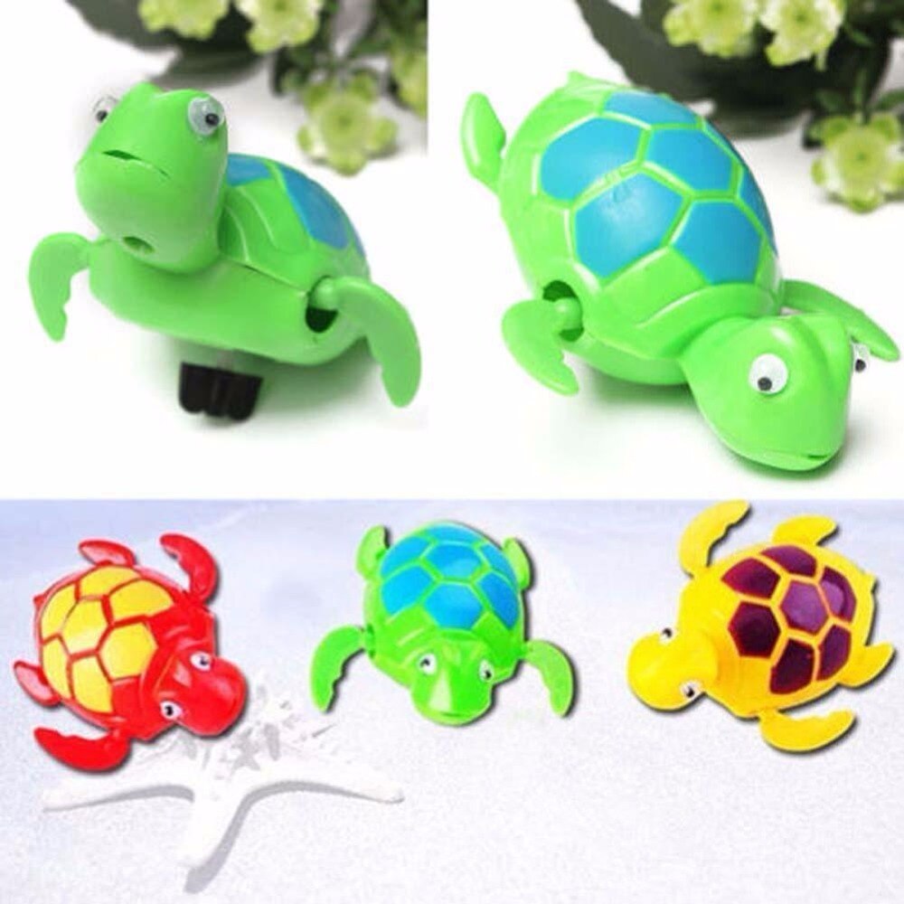 Juguete de animales con forma de tortuga para nadar para niños, Hora del baño de piscina para niños y bebés,