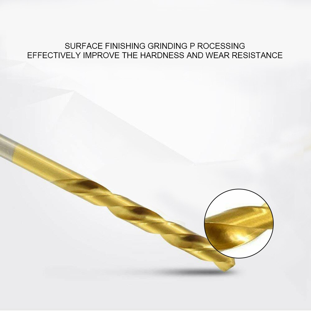 99PCS Titanium HSS Drill Bits 1.5mm-10mm Coated Stainless Steel HSS High Speed Drill Bit Set for Electrical Dril Home Building