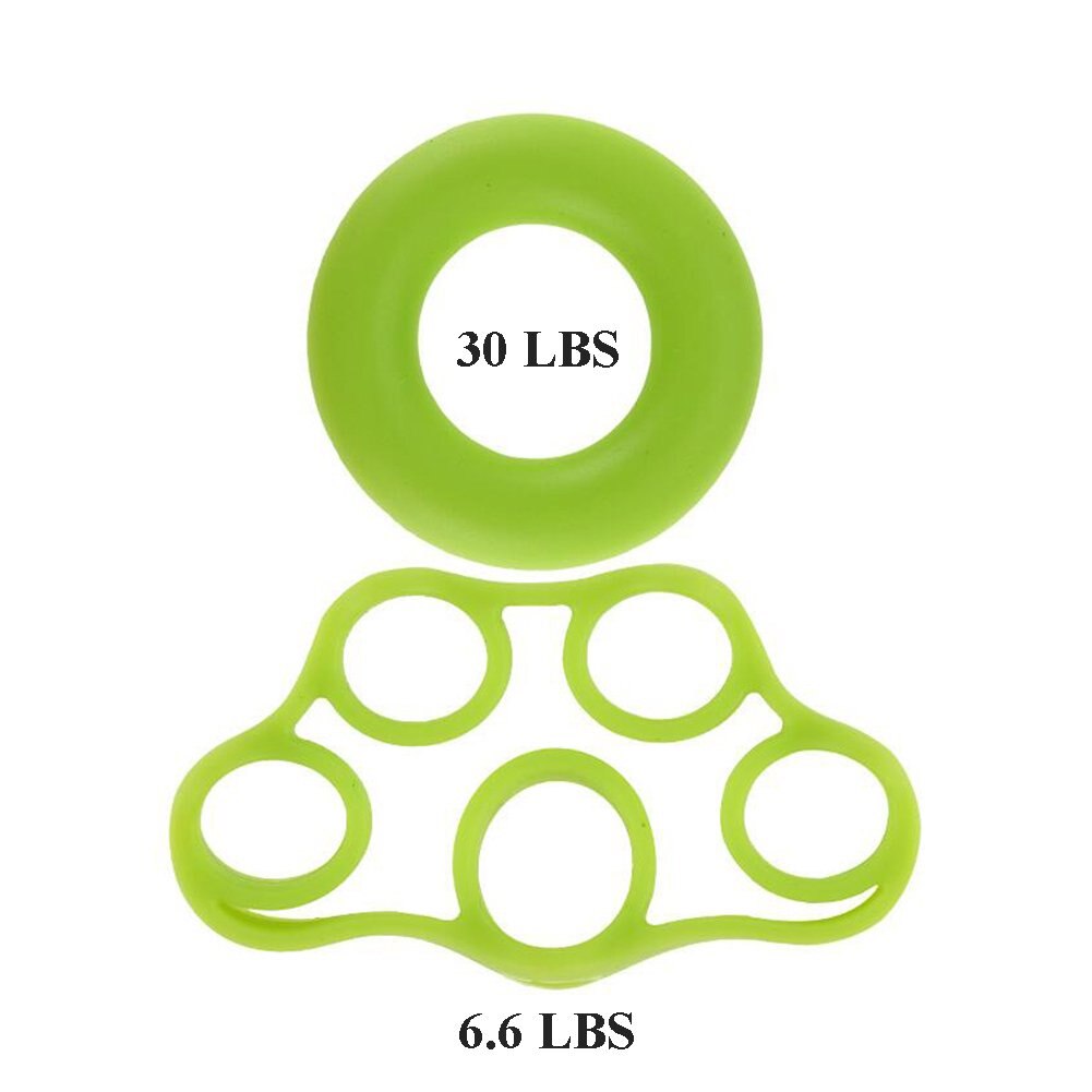 3 Levels Finger Stretcher Resistance Bands Finger Grip Exerciser Hand Grip Trainer Rings for Relieve Pain Injury Rehabilitation: green