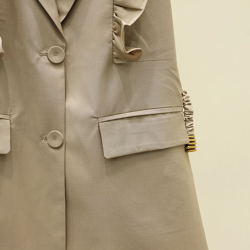 Blazer Long Vintage pour femmes, gilet Chic à bouton unique, costume sans manches, veste d&#39;extérieur, hauts, printemps automne 2022
