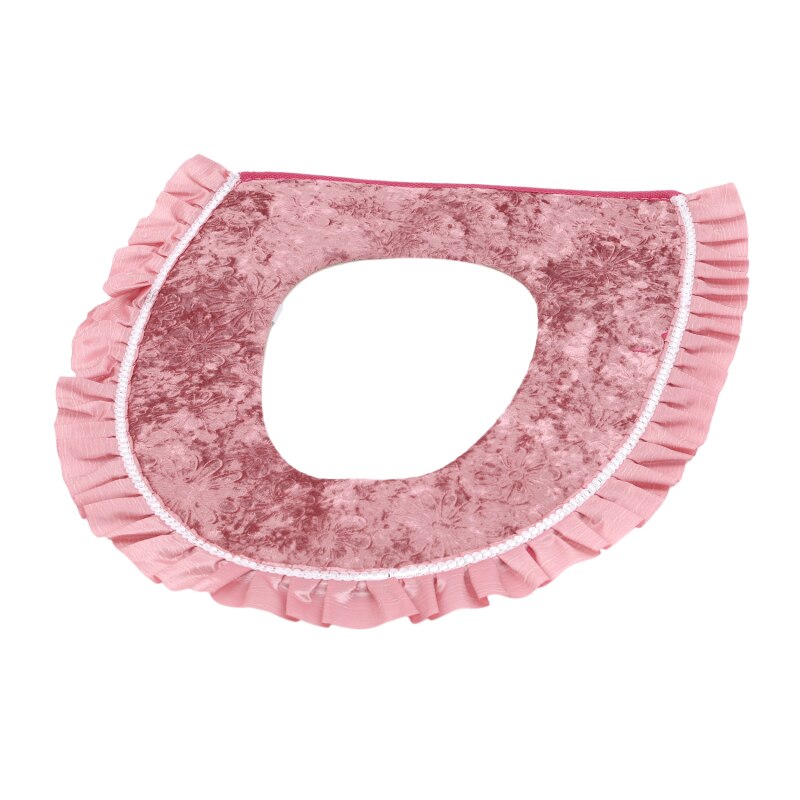 Plüsch Blume Wc Sitz Plüsch Winter Weiche Wc Sitz Pad Reißverschluss Hoher Heimat Schlecht Zubehör: dunkel Rosa