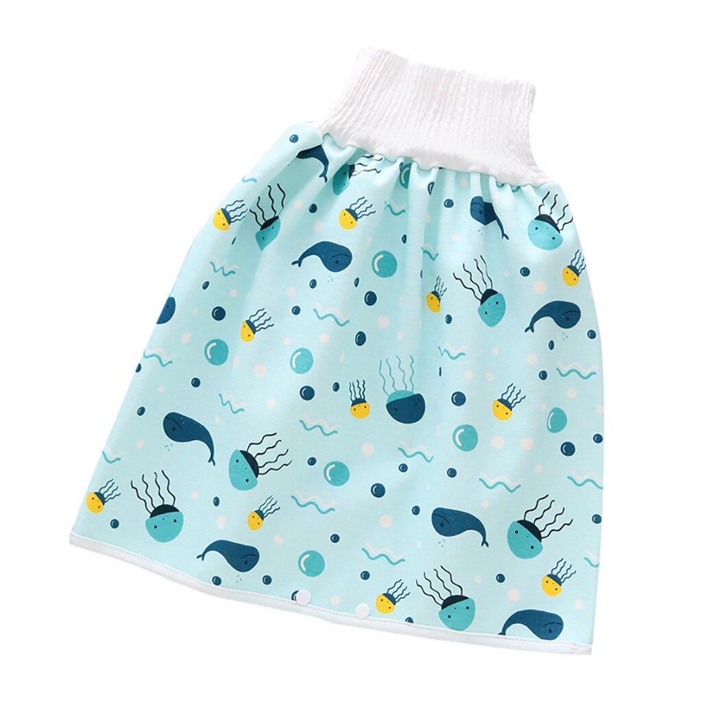 Zuigeling Kinderen Waterdichte Luier Rok Wasbare Herbruikbare Urine Natuurlijke Baby Luier 3 Lagen-Baby Katoenen Doek Rok # P30: Sky Blue / L