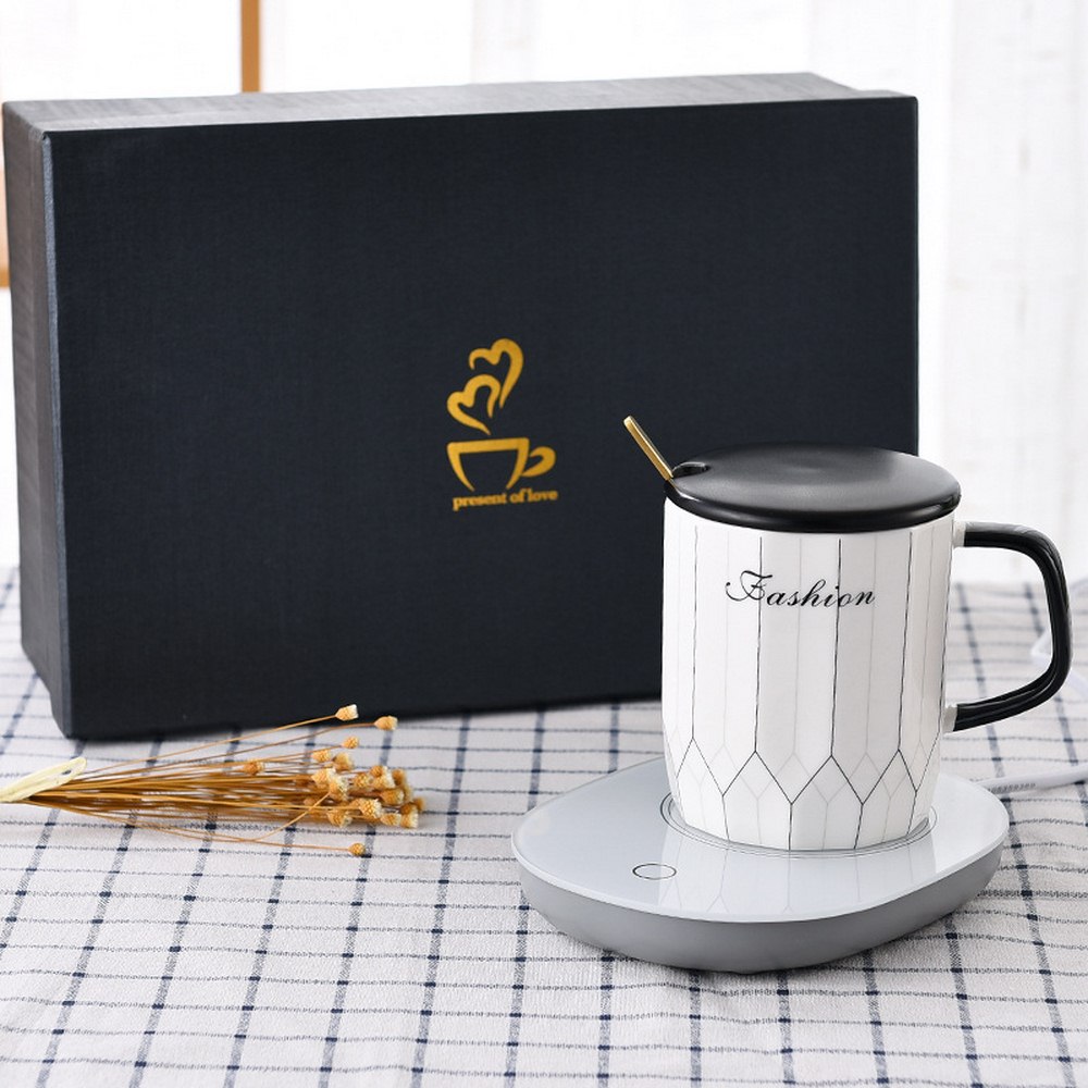 Varmemelk kaffekrus selskapet enhet kopp keramisk intelligent termostat kopp automatisk induksjonsisolasjon utgangspunkt kopp