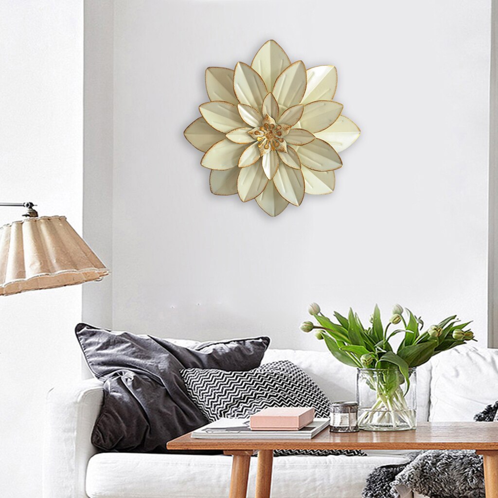 30cm Iron Wall Art Decor Wall Sculptures Fence Art Outdoor Indoor Home Bedroom Garden Kitchen Decoration: white