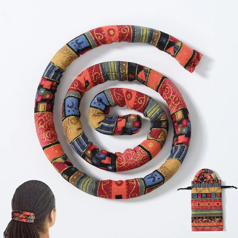 Buigbare Dreadlocks Haarband Spiraal Lock Haarbanden Lange Paardenstaart Houders Etnische Haarband Touw voor Vrouwen Meisjes Haaraccessoires: Zilver