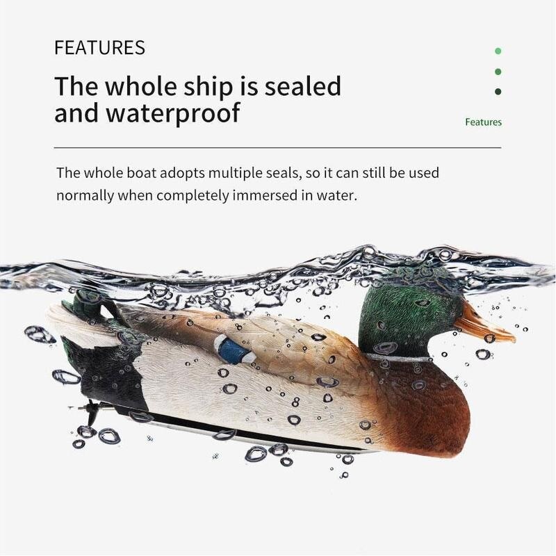 yomoe V201 Bateau TéLéCommande Canard TéLéCommande Bateau 2.4 Ghz Chasse Mouvement TéLéCommande Canard Bateau éTanche pour Piscine éTang Jardin DéCor