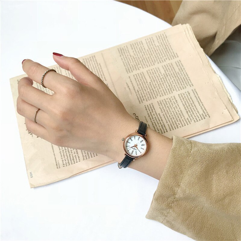 Retro Relojes de mujer Vintage cualidades pequeñas señoras relojes de pulsera de cuero Vintage reloj de de reloj femenino