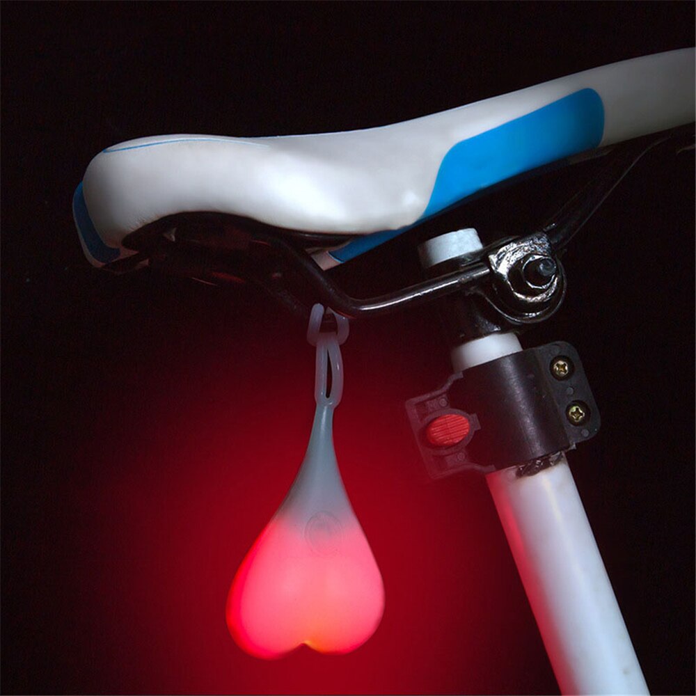 Bike Light Heart Shape Cycling Balls Tail Waterproof Silicone Bicycle Taillight Rear Lights Night Warning Led Seat Back Egg Lamp