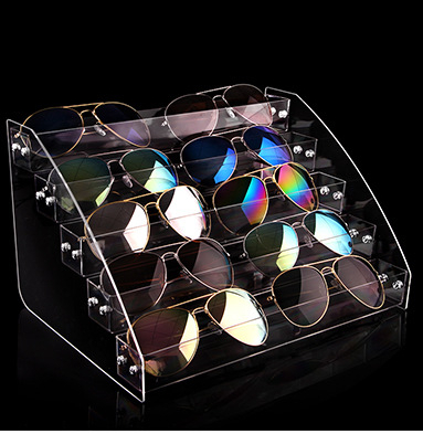 Ofessional 30cm längd akryl solglasögon ställ glasögon som visar rack box vitrine smycken glasögon hållare avtagbar  ju31711: 5 lager