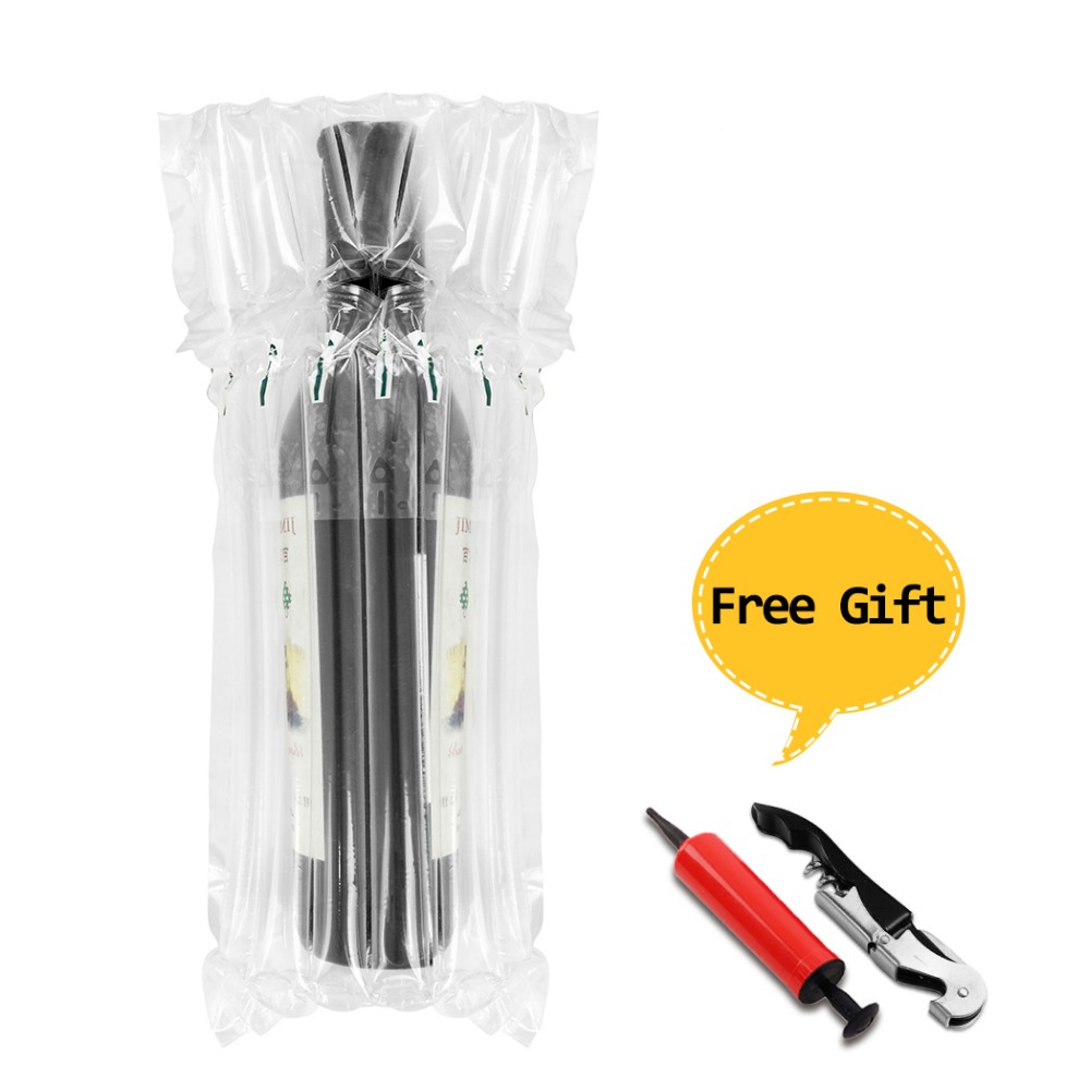 Wine Bottle Protector Gas Column Wrap Bags Sleeves Glass Travel Transport Air filled Column Leakproof Cushioning