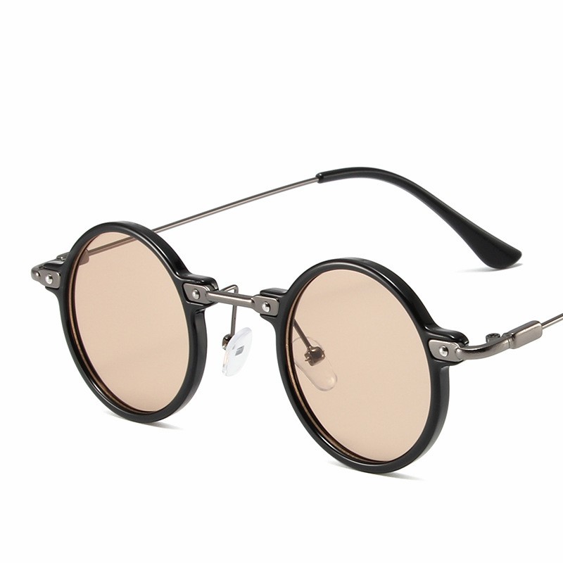 Okrągłe okulary przeciwsłoneczne dla mężczyzn Retro Steampunk okulary przeciwsłoneczne męskie damskie designerskie metalowe oprawki okulary ocienia oczka: Niebieski