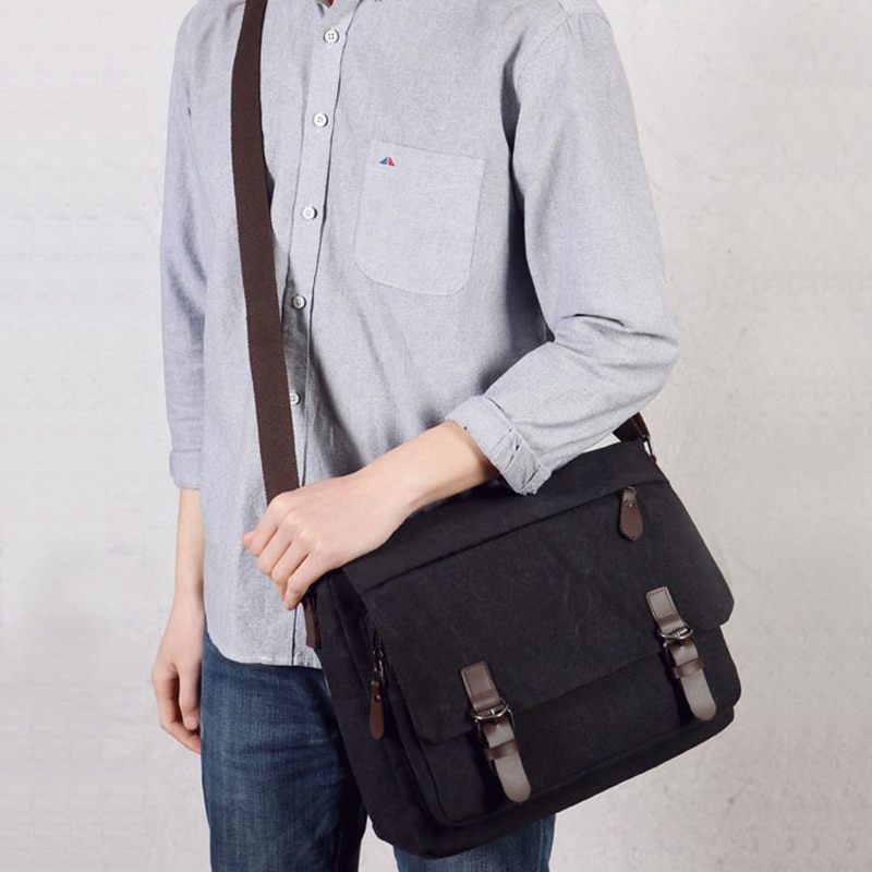 Männer Leinwand Umhängetasche Vintage Business Casual Reise Schulter Tasche Laptop Umhängetaschen Für Mann Bolso Hombre Retro