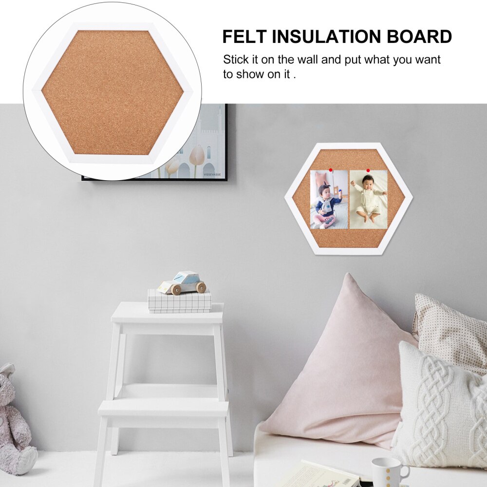 Multi-functional Cork Memo Board Hexagon Photo Board Home Message Board