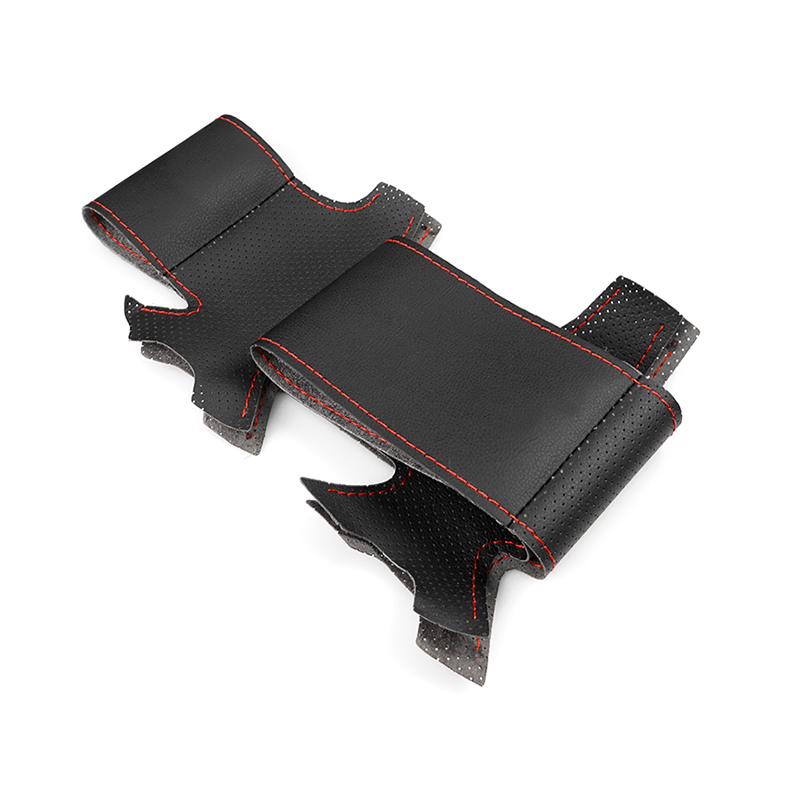 Funda de cuero perforada suave para VW Golf 4 MK4 1998-2004 Passat B5 1996-2005, cubierta de volante cosida a mano DIY, embellecedor de cuero: Negro