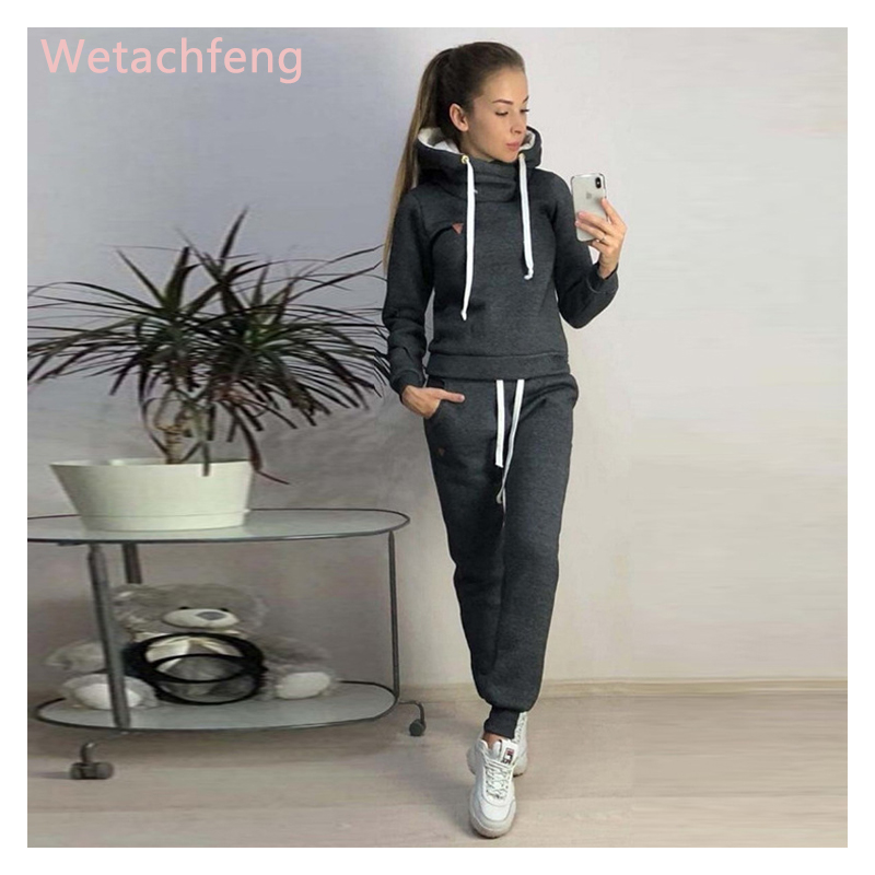 Xxxxl Jumpers Winter Black Pink Womens Tops And Blouses Hoodie Sweatshirt Pocket 2 Piece Set Suit Ropa Mujer Tracksuit For Women