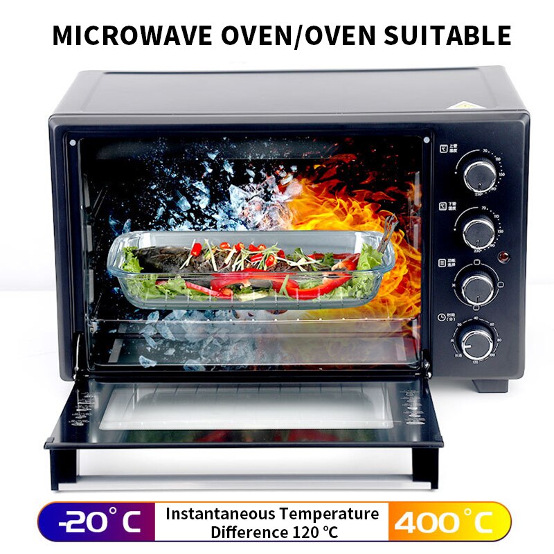 GF Glass Baking Dish Oven Glass Pan for Cooking Casserole Dish Rectangular Baking Pan Glass Bakeware,Microwave Dishwasher Safe