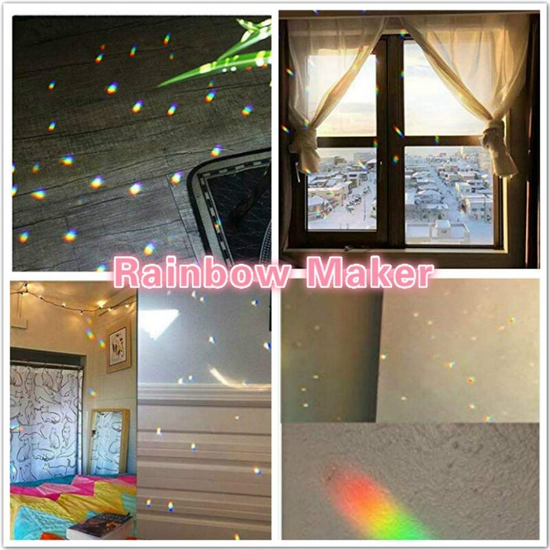 AYHF-10 Pcs Clear Crystal Ball Prism Suncatcher Rainbow Pendants Rainbow Maker Hanging Crystals Prisms for Window Decoration 40m