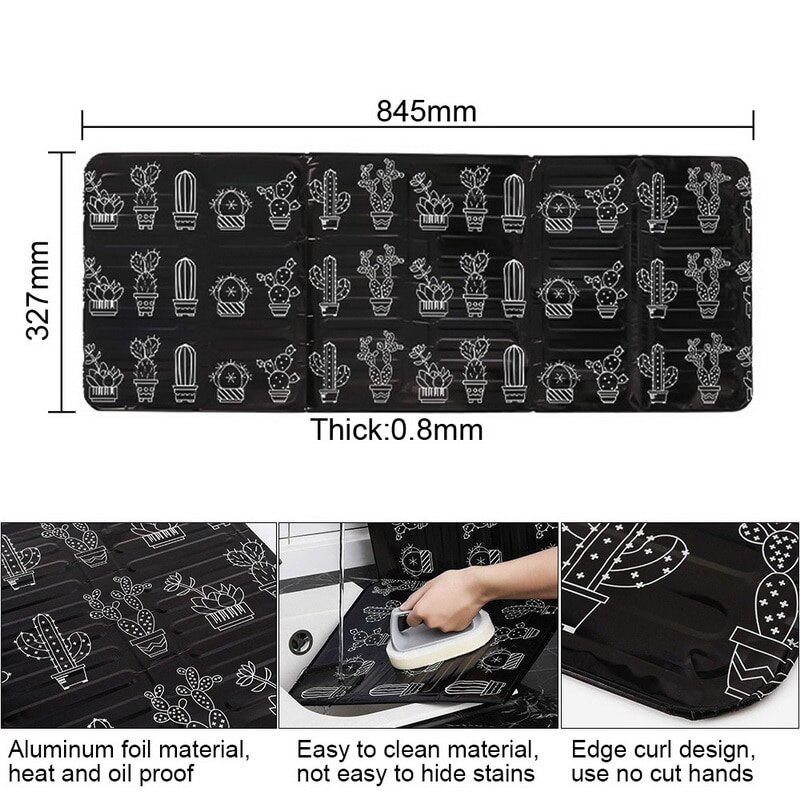 1PC Kitchen Gadgets Oil Splatter Screens Aluminium Foil Plate Gas Stove Splash Proof Baffle Home Kitchen Cooking Tools