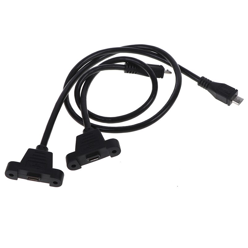 Micro USB 2.0 Male to USB 2.0 B Female Connector Cable With Panel Mount Hole 30cm 50cm With Panel Mount Hole cables
