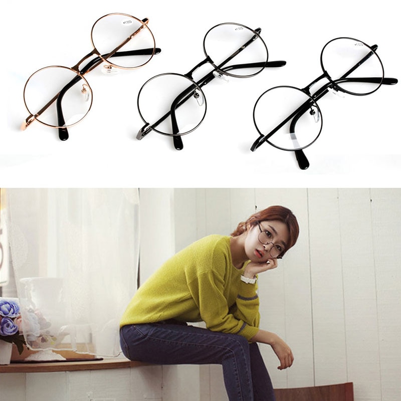 Men Women Metal Frame Round Presbyopic Reading Glasses Retro Personality Eyeglass