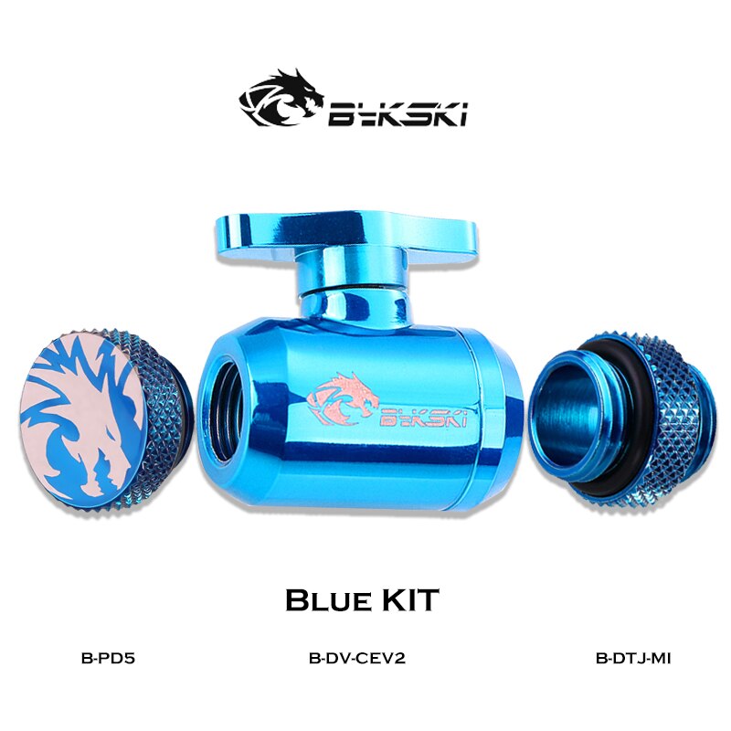 Bykski PC Water Cooling Fittings Combo Plug+Water Valve+Mini Double Male Fitting