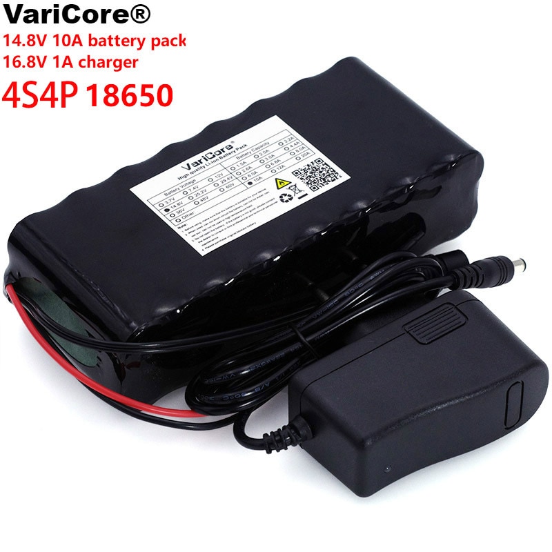 VariCore 14.8V 10Ah 18650 li-iom battery pack night fishing lamp heater miner's lamp amplifier battery with BMS+16.8V Charger