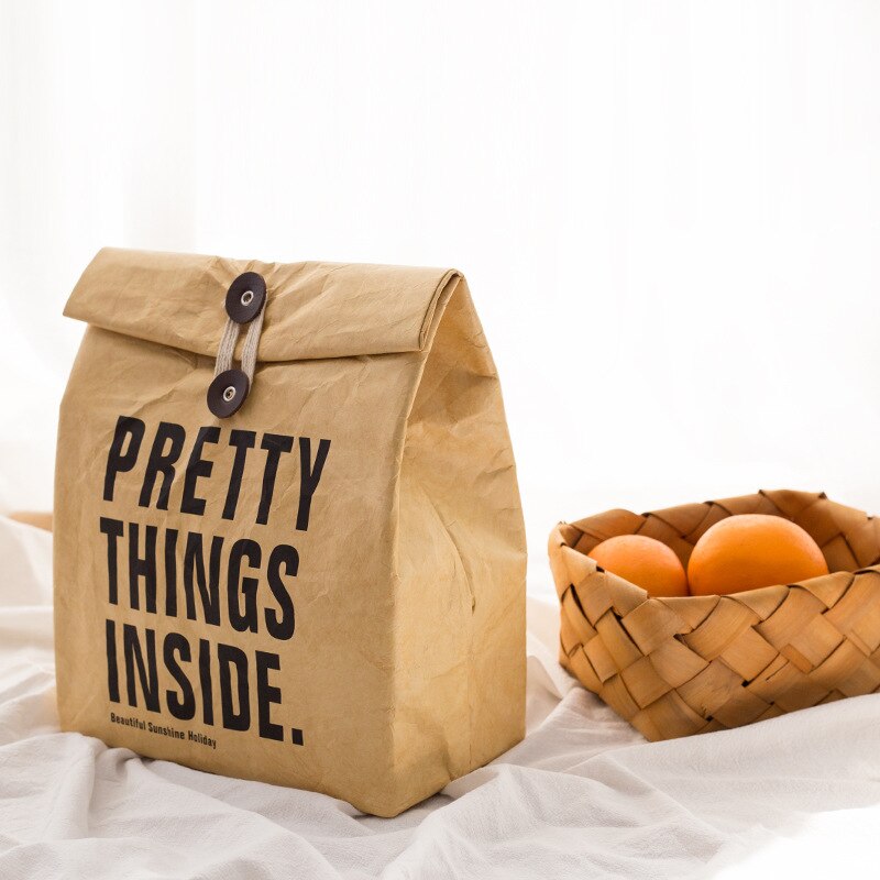 GOPLUS Neue Leinwand Funktionale Mittagessen Kasten Tragbare Isolierte Leinwand Mittagessen Tasche Thermische Lebensmittel Picknick Mittagessen Taschen Für Frauen freundlicher: Braun