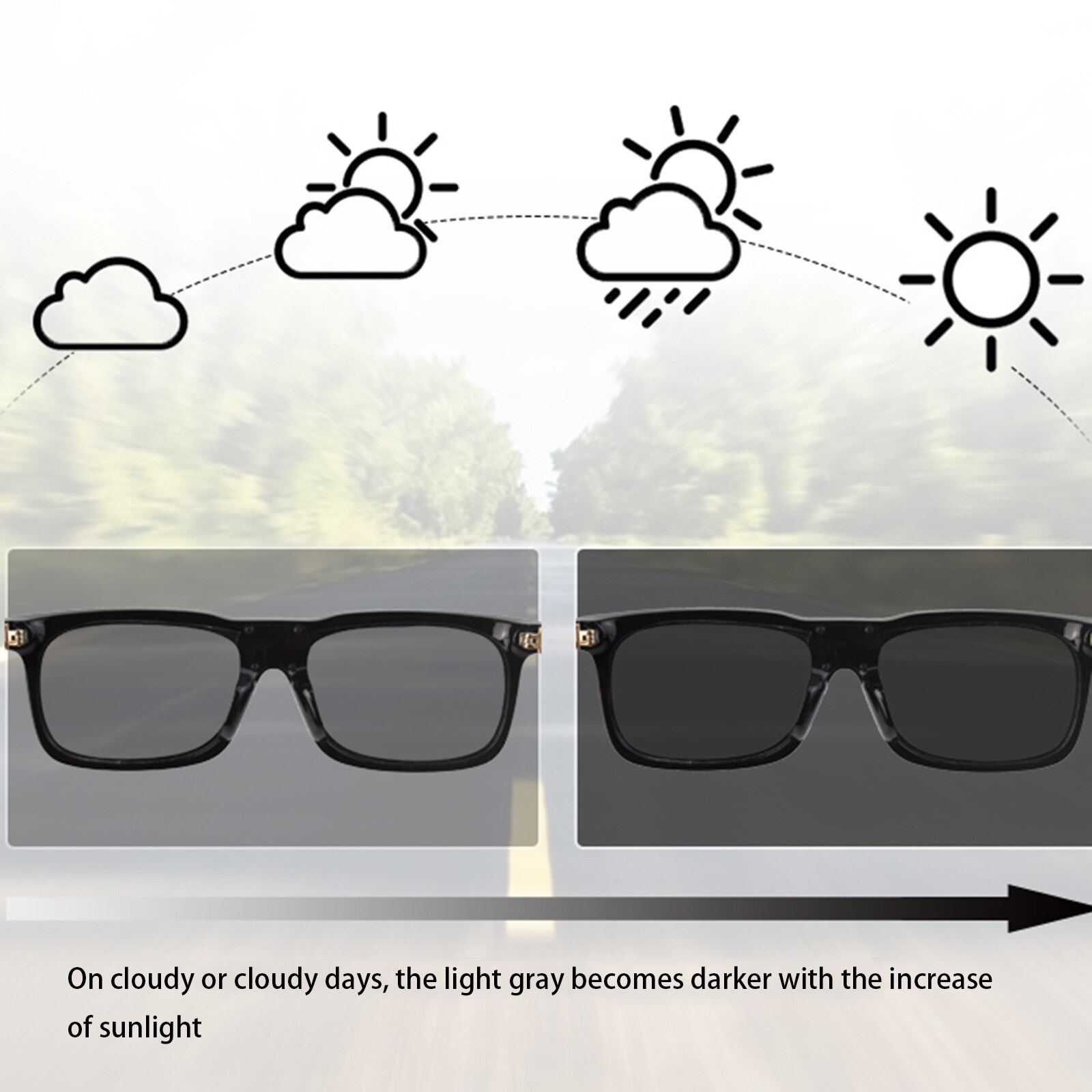 0.1 Second photochromic Polarized Sunglasses Men Discoloration Eyewear Anti Glare UV400 Sun Glasses Driving Goggles