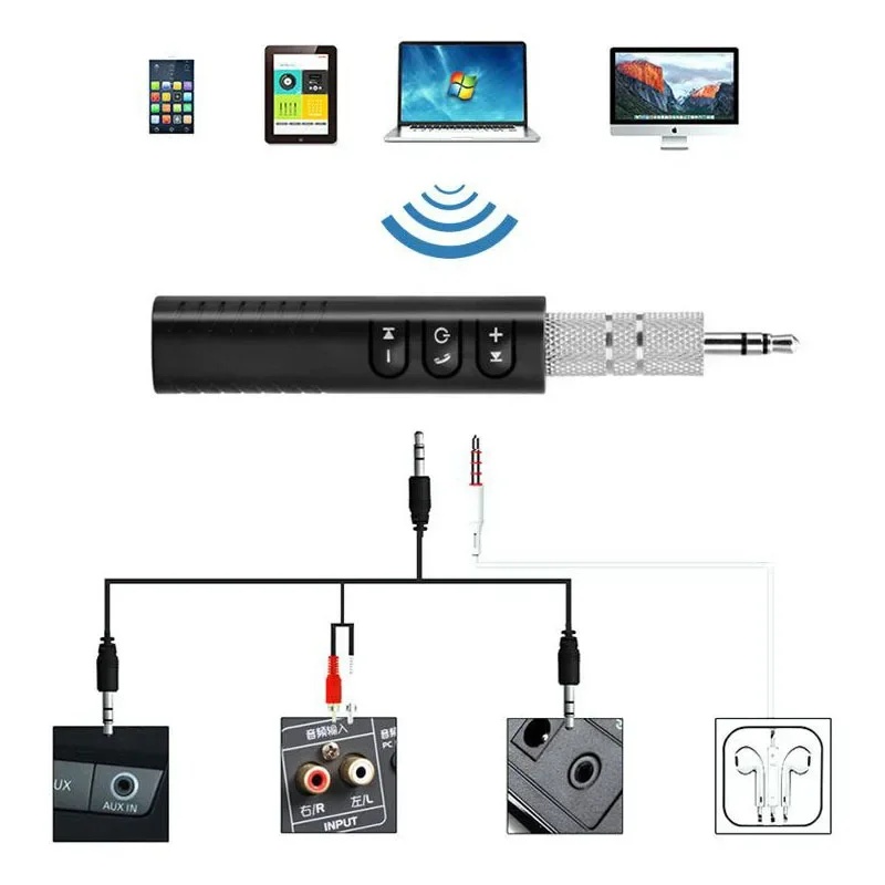 Wireless Bluetooth 5.0 Receiver Adapter 3.5mm Jack For Car Music Audio Aux A2dp Headphone Reciever Handsfree