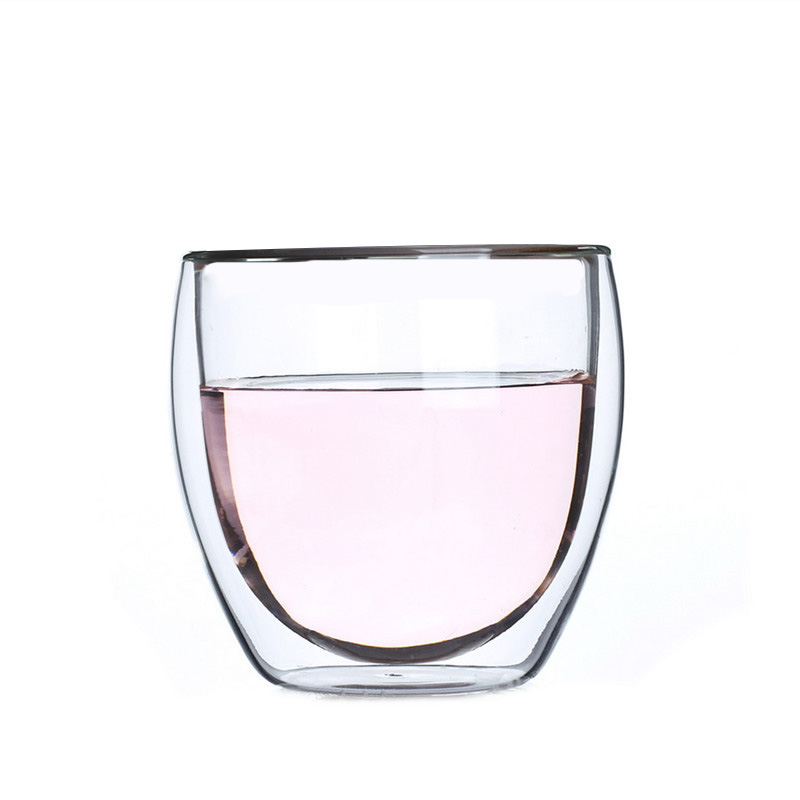 200ml Double Coffee Mugs With The Handle Mugs Drinking Insulation Double Wall Glass Tea Cup Drinkware Milk: Blue