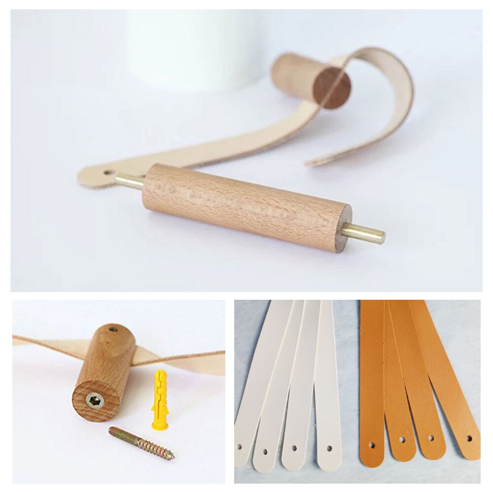 Kitchen Vertical Paper Towel Rack Bathroom Toilet Wooden Pure Copper Wall Paper Roll Holder