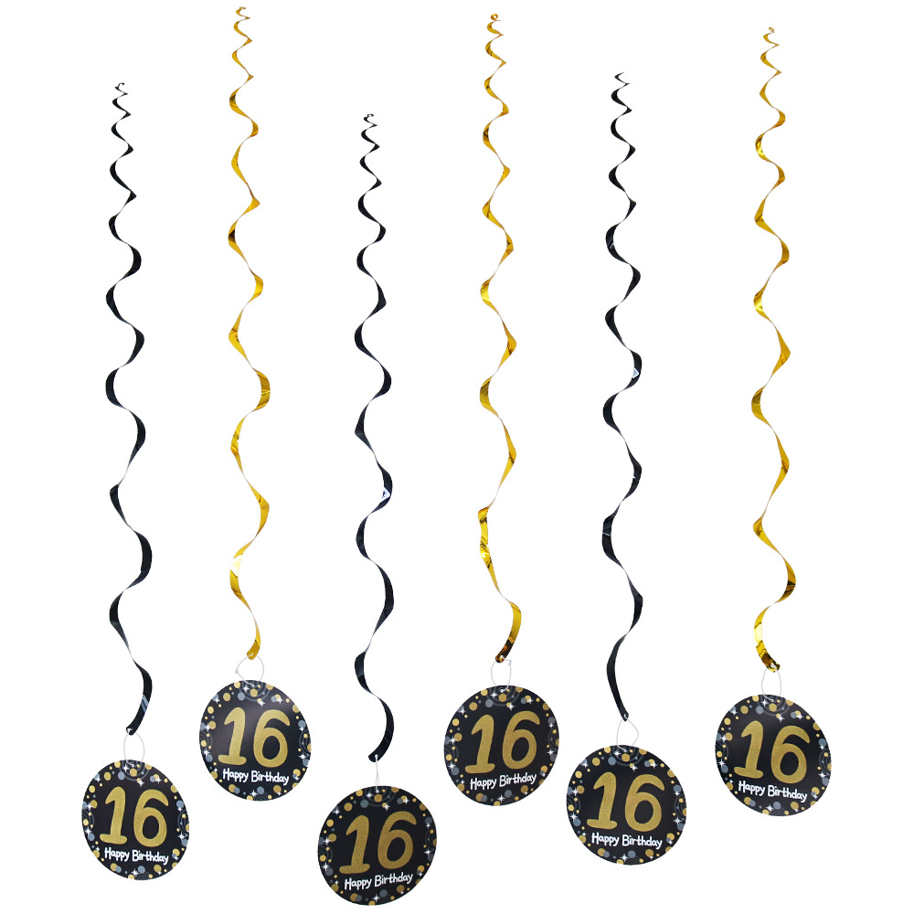 16e verjaardag voor jongens meisjes Gelukkige 16e verjaardag benodigdheden 16 feestdecoraties Zwart goud 16e verjaardag Borden Servetten Tafelkleden: Clear