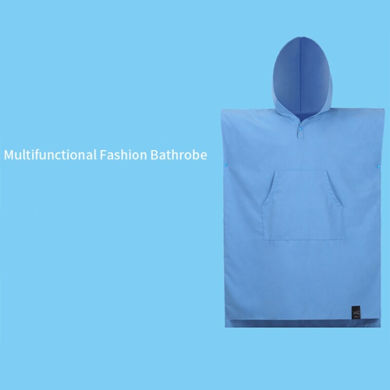 Veranderende Gewaad Badhanddoek Outdoor Volwassen Hooded Strandlaken Poncho Badjas Handdoeken Vrouwen Man Badjas Zwart