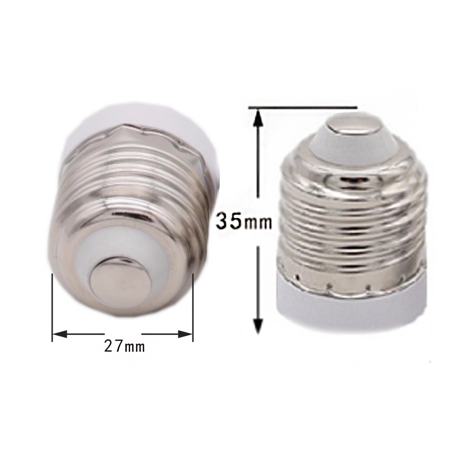 2pcs E27 to E17 Lamp Socket Adapter - LED Halogen CFL Bulb Holder Converter