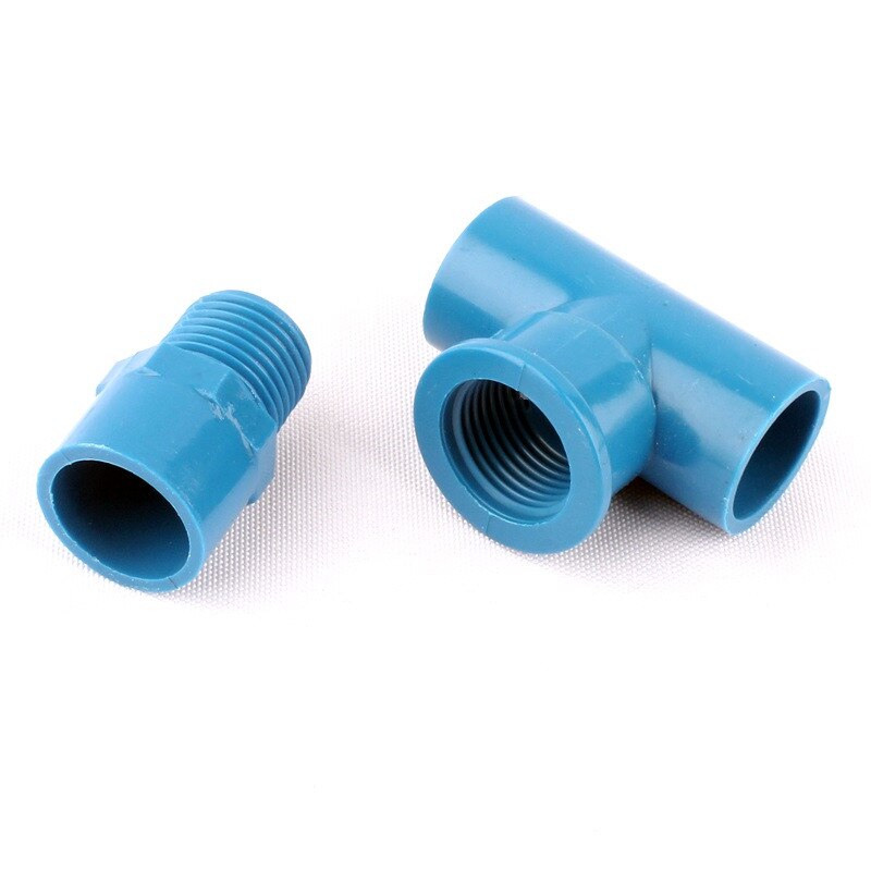 Inner Dia. 20mm Male/Female Straight Pipe Connectors Blue Female 1/2" to 20mm Tee Garden Irrigation Water Hose Tube Adapter