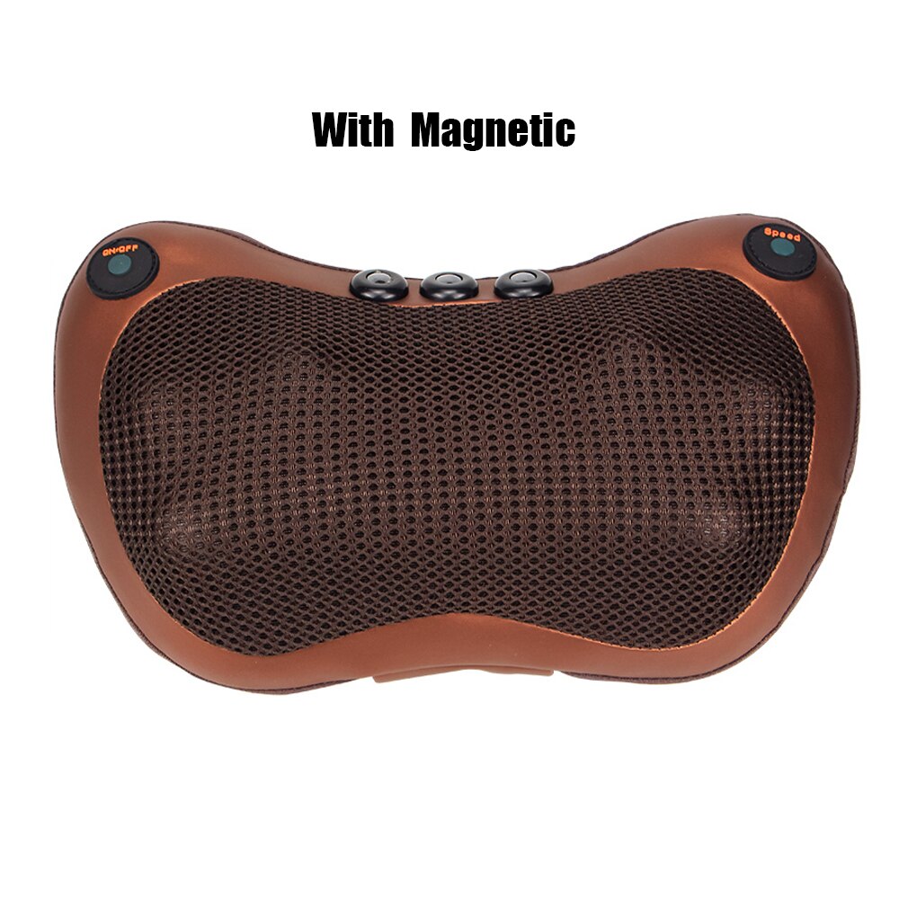 Electric Massage Pillow 8D Head Infrared Heating Neck Massager Home Car Multifunctional Shiatsu Massage Relaxation Body Machine: 8 head With Magnetic